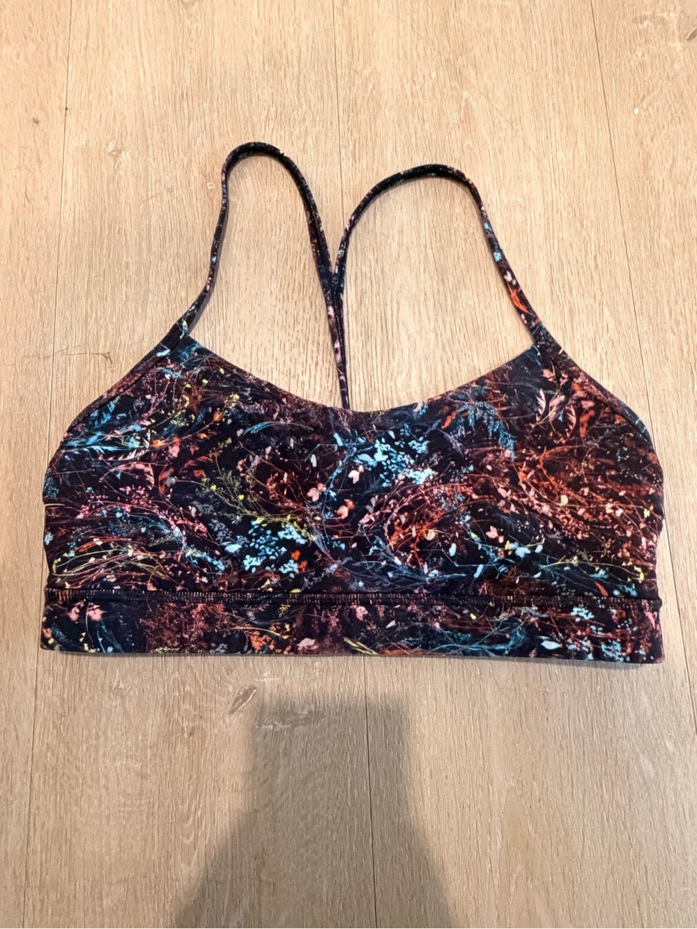 Lululemon Sz 10 Women's Black Multi-Color Strappy Bralette